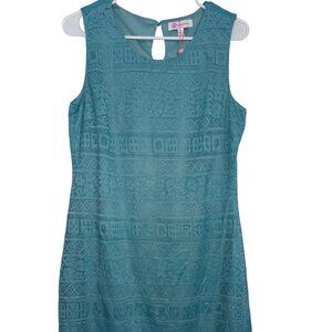 Ultrapink Womens Sleeveless Lace Dress Teal Size M